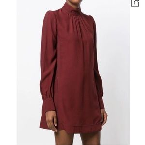 Marc Jacobs Burgundy Long Sleeved Minidress, Size 2